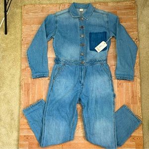 Denim Jumpsuit with Pocket Detail